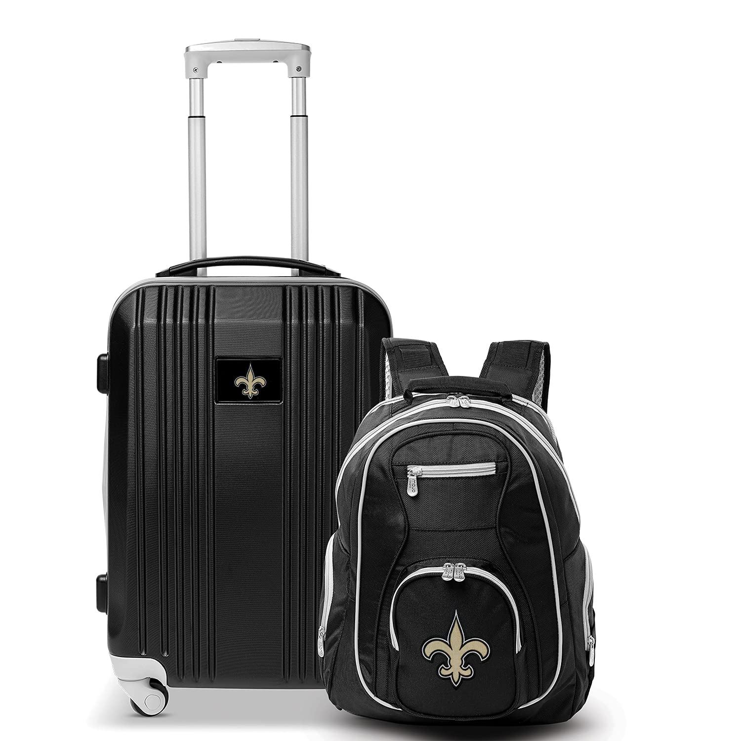 Denco New Orleans Saints 2-Piece Luggage Set, Includes 21-inch Two-Tone Hardcase Spinner and 19