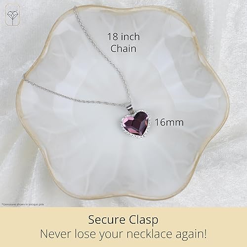 Miniatura 3 de MAX + STONE Collar con colgante de corazón de dos tonos con elementos de plata de ley, 18 pulgadas