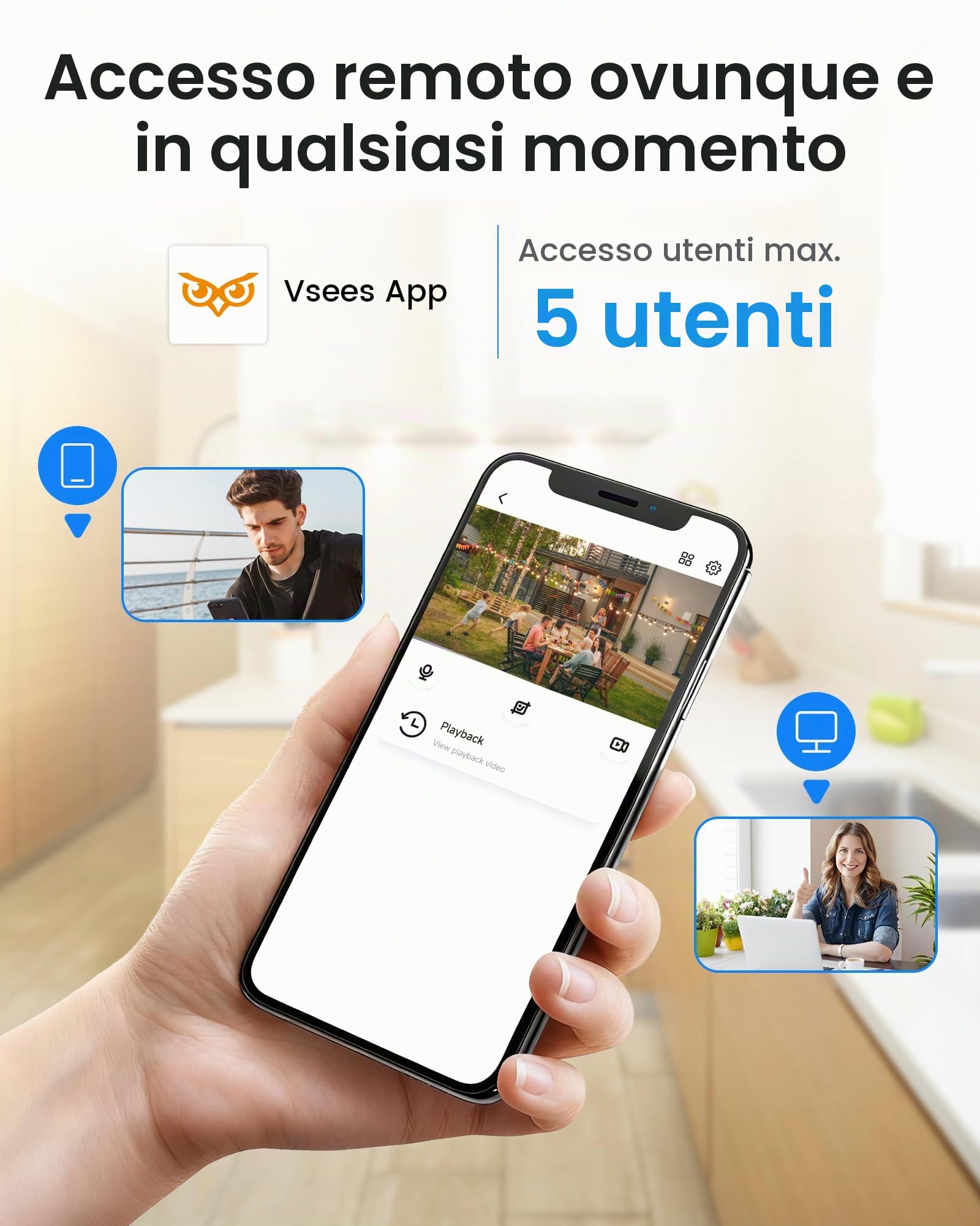 4K PoE Kit Videosorveglianza Esterno, 8CH NVR con 2TB HDD + 8x 8MP IP Telecamere, Rilevamento di Uomo/Veicolo, Audio Bidirezionale, Visione Notturna IR 30m, Registrazione 24/7, No Monthly Fee