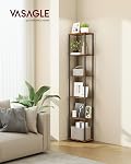 VASAGLE Superfast Toolless Assemblée, 6-Tier étagère pour salon, étagère debout, bibliothèque, chambre, cuisine, 9.4 x 15 x 68.3 Inches, brun rustique et noir d'encre ULLS136K01