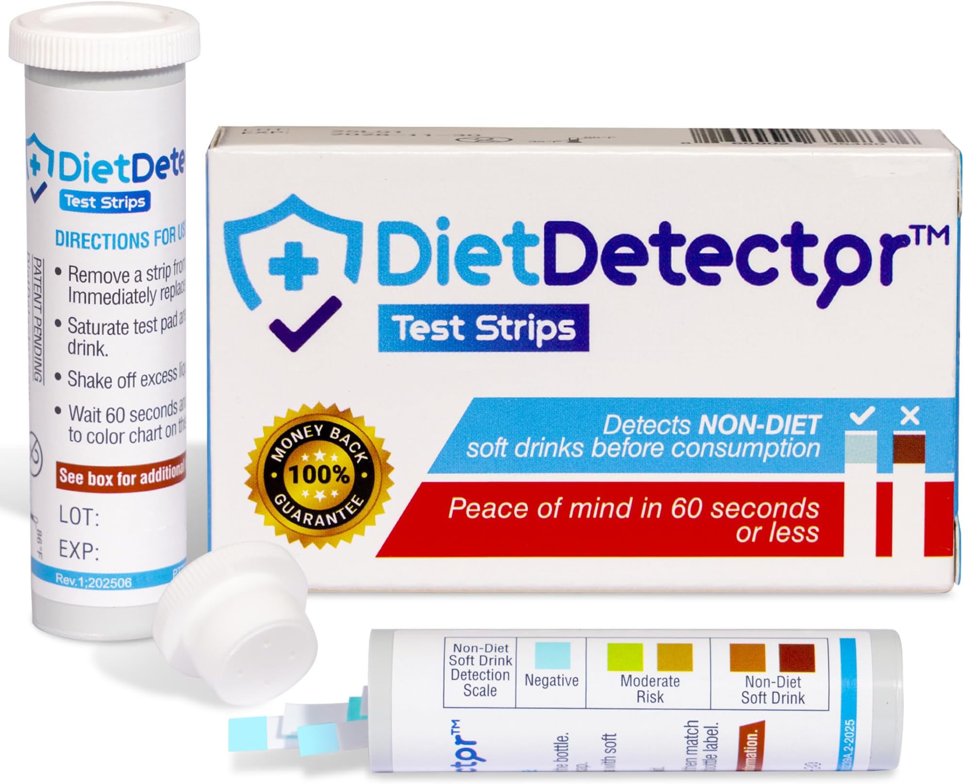 DietDetector Strips - Detects Non-Diet Soft Drinks Before Accidental Consumption - A Must Have for Diabetics and the Health Conscious - 40 DietDetector Test Strips