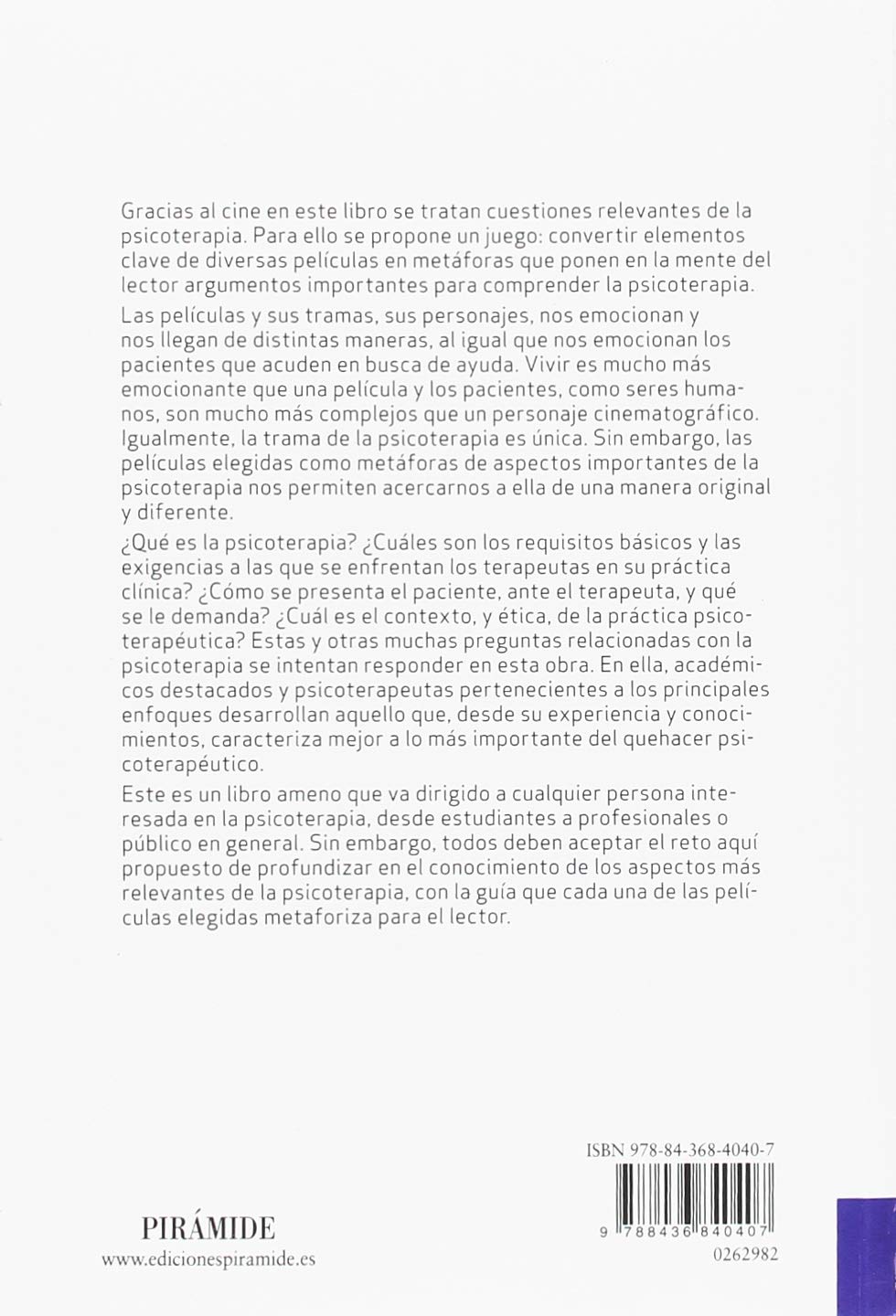 Cine, metáforas y psicoterapia (Psicología)