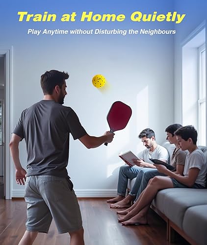 Miniatura 2 de PodiuMax Bolas de pickleball para interiores, 6 bolas de pickleball silenciosas, pickleball de espuma para práctica en interiores y exteriores,