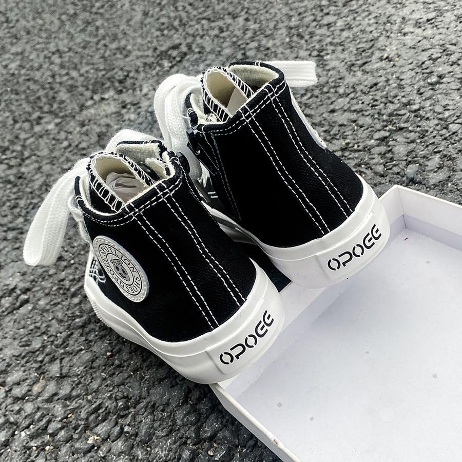 Kids high Tops Boys & Girls High Top Zipper Kids' Espadrcanvas Shoes Back-to-School... - Image 5