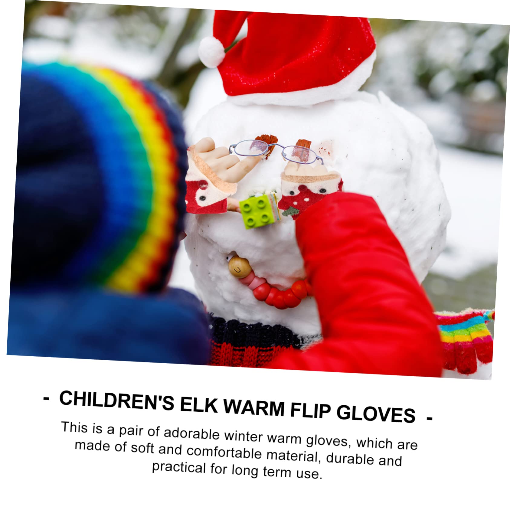 Homoyoyo Adorable Kids Gloves Half-finger Winter Outdoor Gloves Windproof for Boys Girls