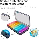 Daviky Pill Organizer 3 Times a Day, Weekly Pill Case, Travel Pill Box 7 Day, Daily Medicine Organizer with Large BPA Free Container to Hold Vitamins, Supplements and Medication