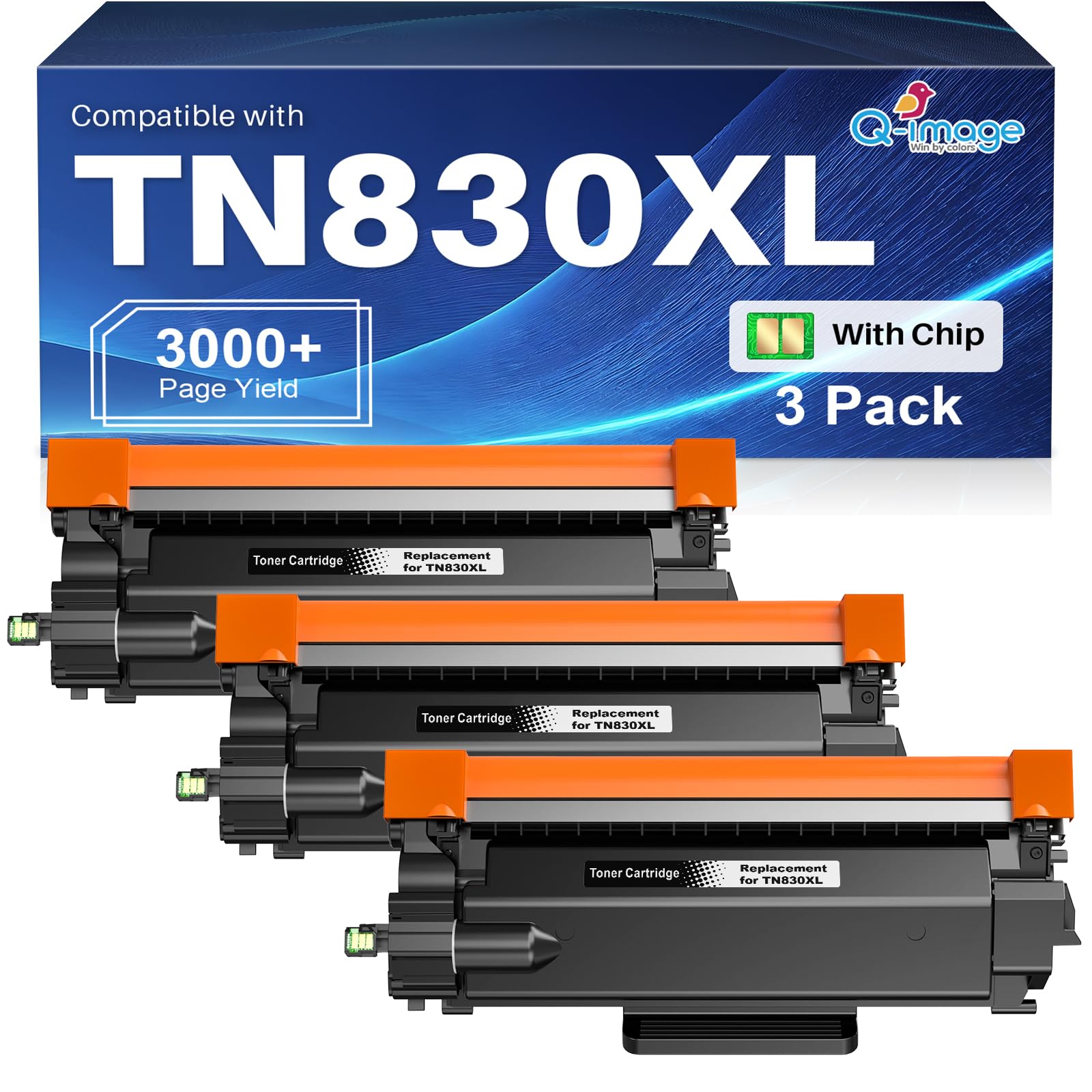 TN830XL TN830 TN-830 Toner Cartridge Compatible Replacement for Brother TN830 XL/V/R TN 830 XL TN-830XL 830 Toner Use with HL-L2460DW DCP-L2640DW