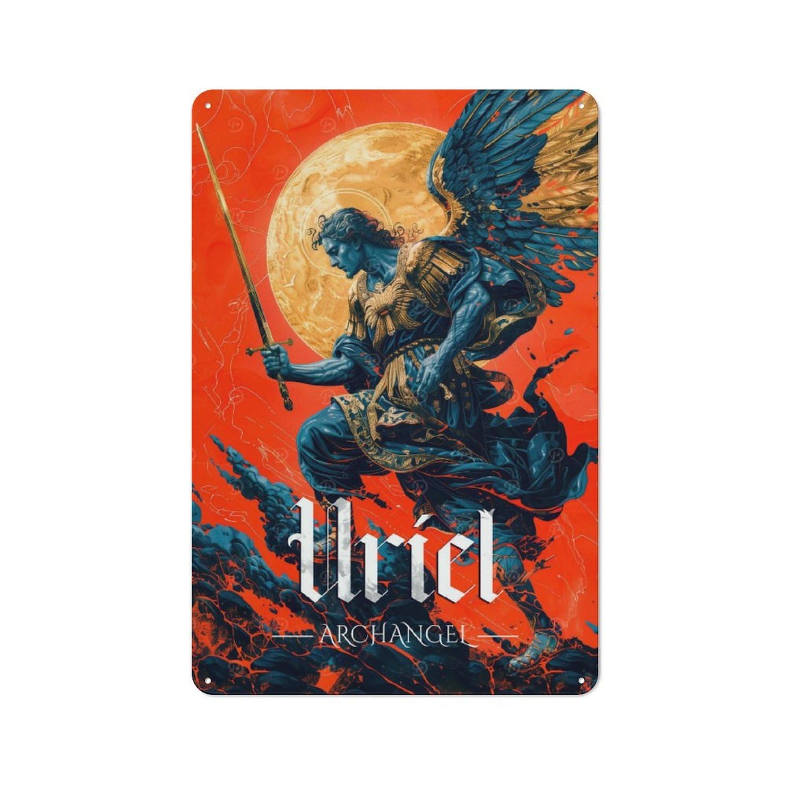 Junmoney Uriel The Archangel Retro Metal Sign 30X20cm For Kitchen Or Home Bar, For Kitchen, Dining Room And Home Bar Wall Decor
