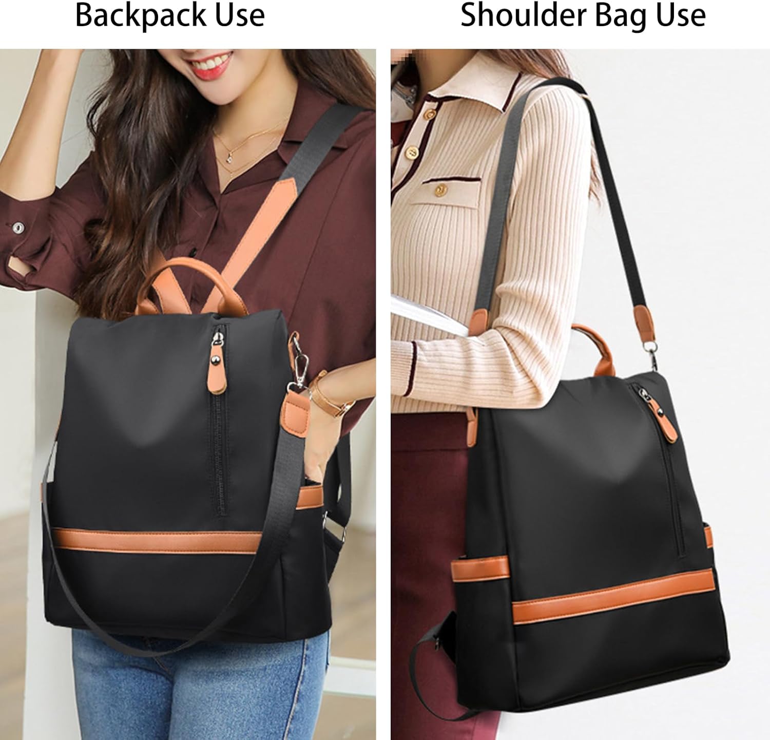 Backpack Purse for Women, Anti Theft Backpack Fashion Backpack Purse, Womens Backpack Purses Cute Backpack, Travel Backpacks Satchel Handbags Ladies Shoulder Bags Multi Purpose Design (Black) - Image 7