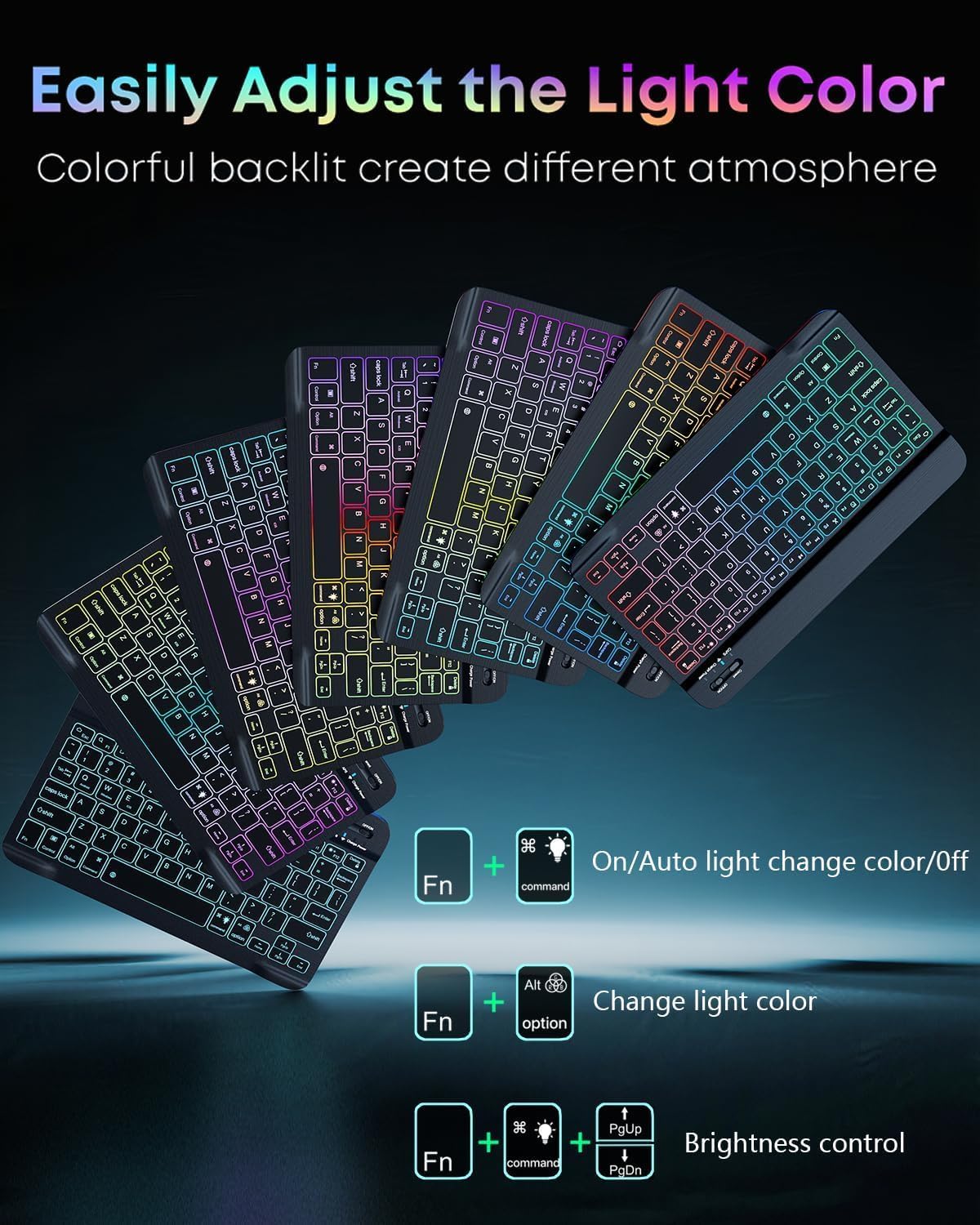 Para Samsung Galaxy Tab A11+ Plus (2025) / Samsung Galaxy Tab A9+ Plus (2023) 11 pulgadas funda con Teclado inalámbrico Bluetooth retroiluminado (teclado QWERTY, distribución española) y ratón