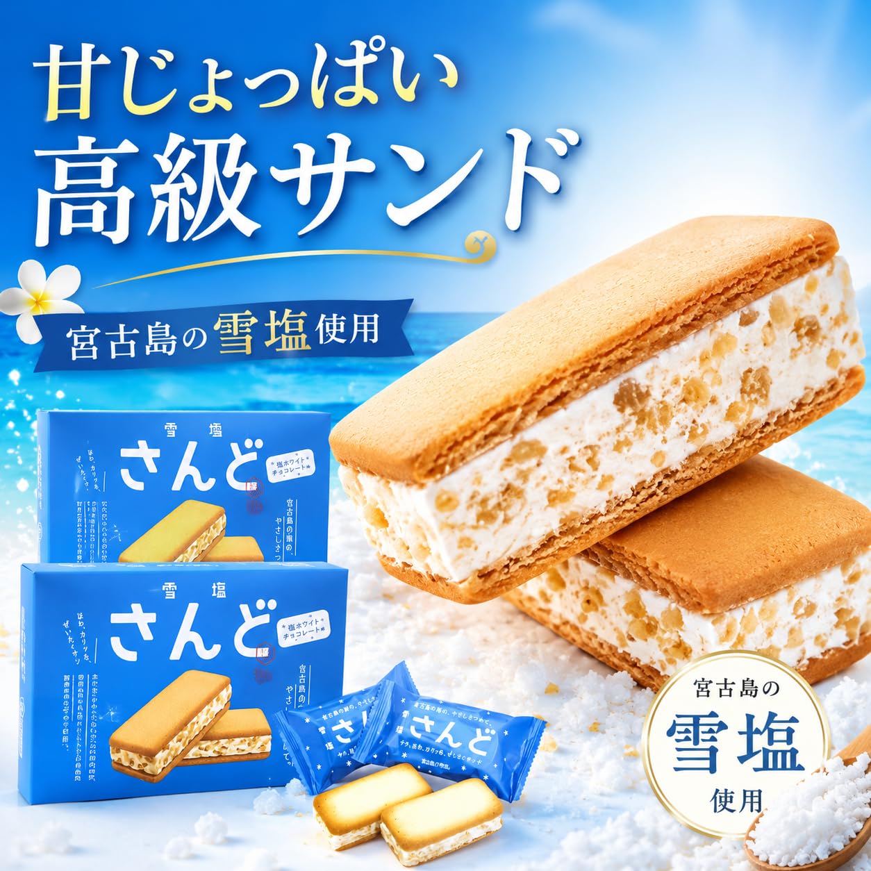 Amazon.co.jp: 【沖縄土産】雪塩さんど 6個入り×2箱 宮古島 雪塩 塩