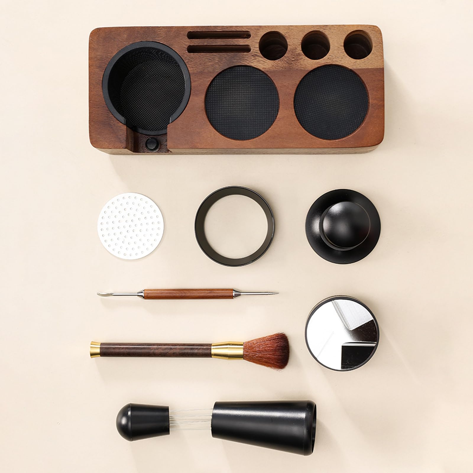 Kaffeestampfer aus Naturholz, 58 mm, Küchen Kaffeezubehör, professionelles Kaffeewerkzeug, perfekt für den privaten und gewerblichen Gebrauch, Küchenzubehör