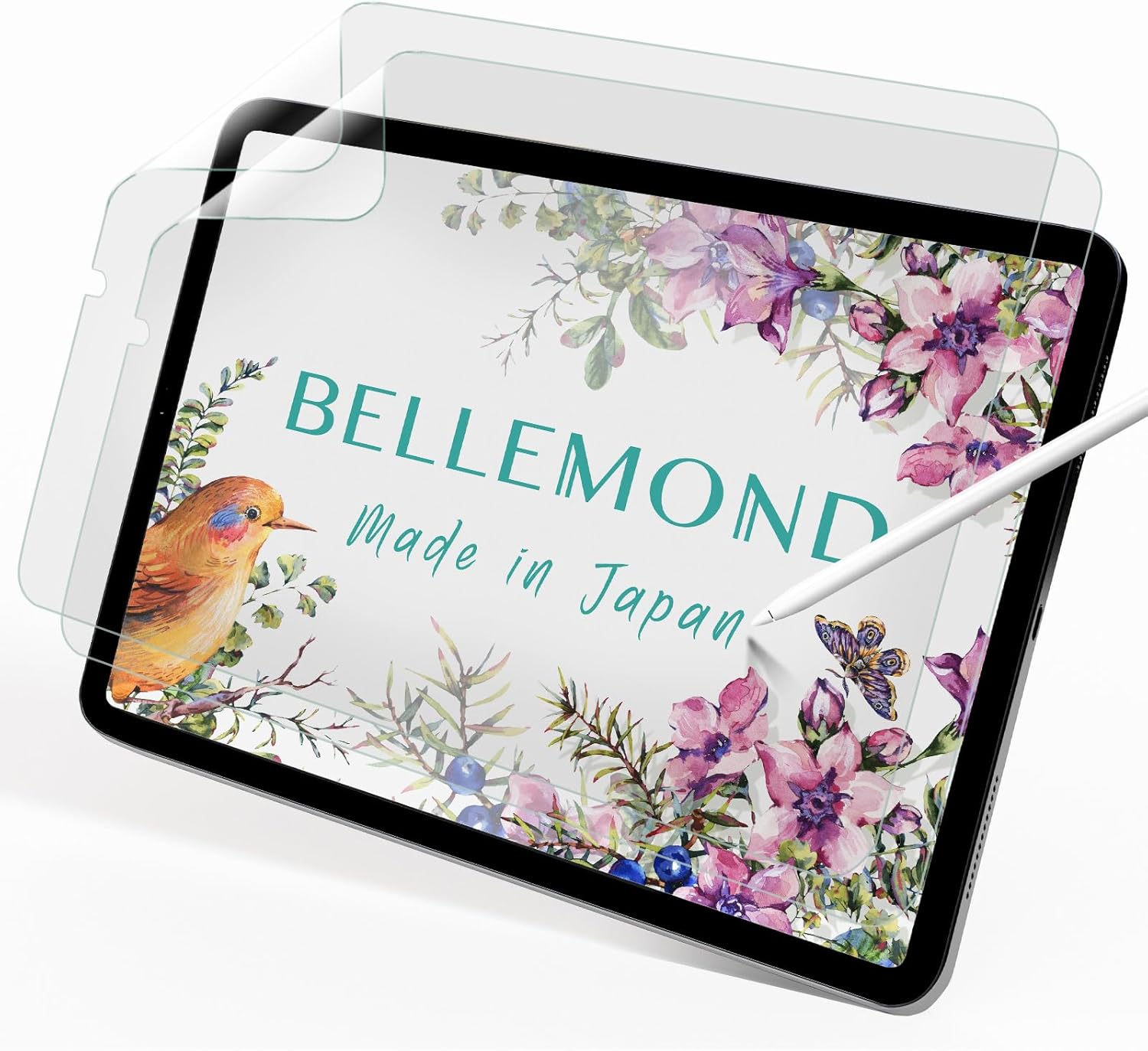 BELLEMOND - 2 SET - Designed for Firm Handwriting/Calligraphy - Paper Screen Protector compatible with iPad Pro 12.9" (2021/20/18) - Optimised Texture for Firm Neat Writing