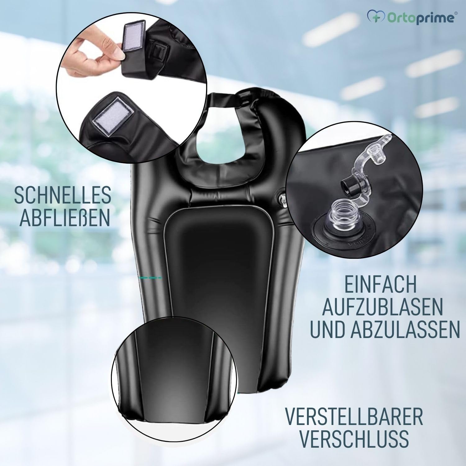 OrtoPrime mobiles Haarwaschbecken aufblasbar Zuhause - Aufblasbares Haarwaschbecken Bett - Aufblasbares Waschbecken zum Haarewaschen - Haarwaschwanne aufblasbar Erwachsene und Kinder - Friseur + Heim
