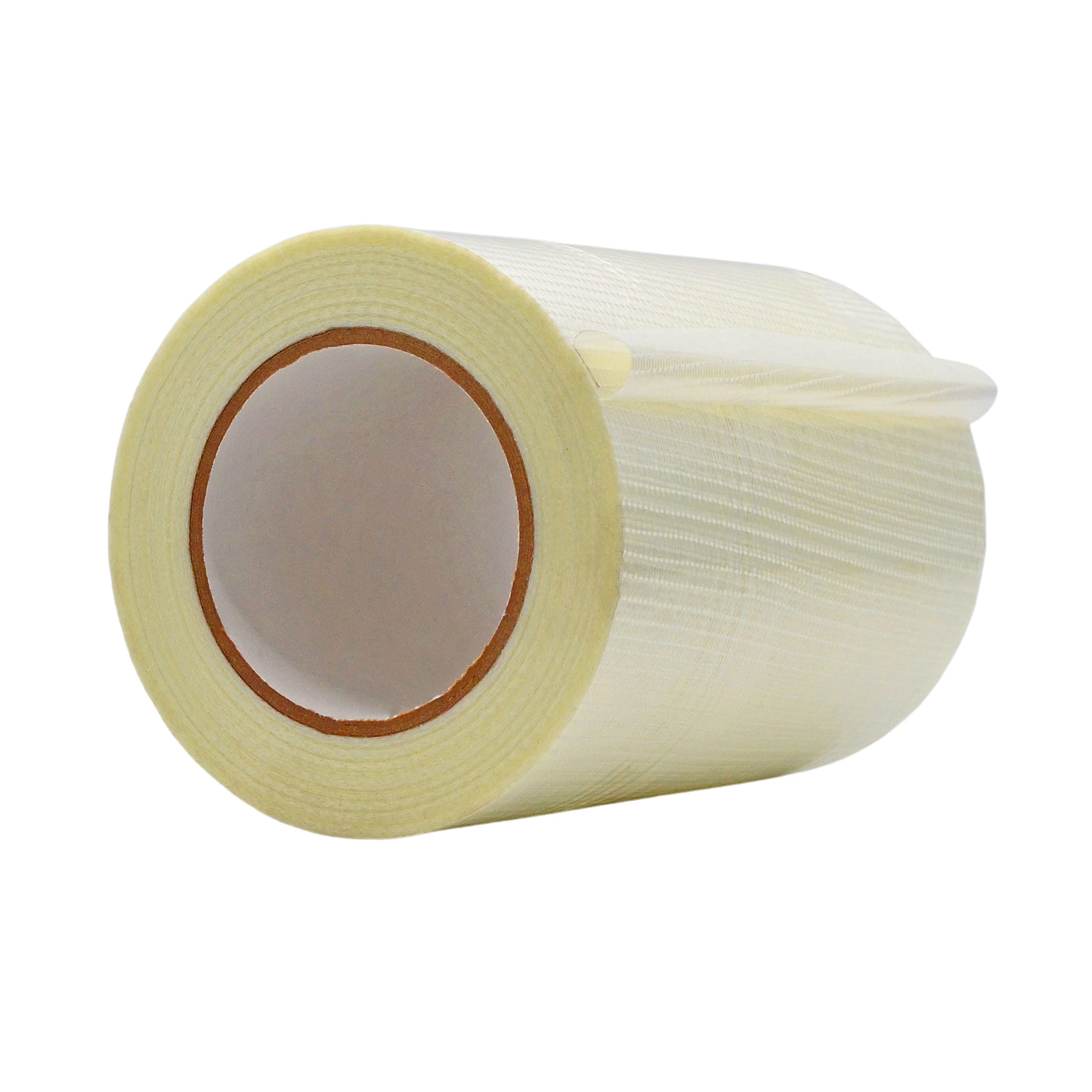 WOD BFST47 Bi-Directional Filament Strapping Tape, 7 inch x 60 yds. Fiberglass Reinforced Packaging Tape, Filaments Run H-V with High Adhesion and Tear Resistance, Hexayurt Tape
