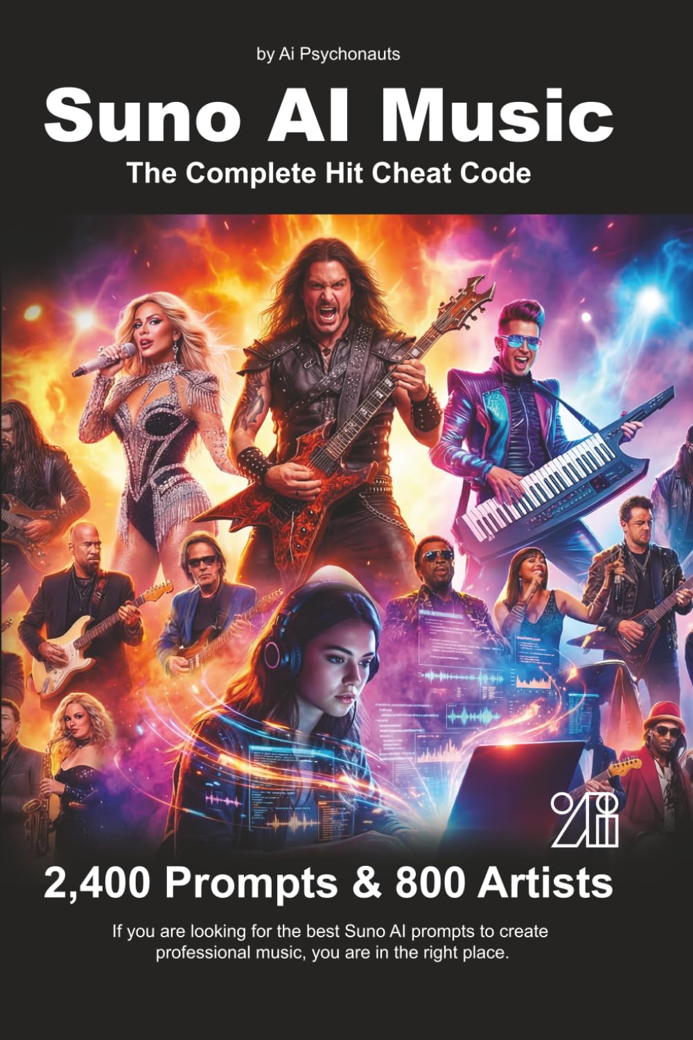 Suno Ai Music 2,400 Prompts & 800 Artists. The Complete Hit Cheat Code (2026): Generate superstar hits with AI music prompts