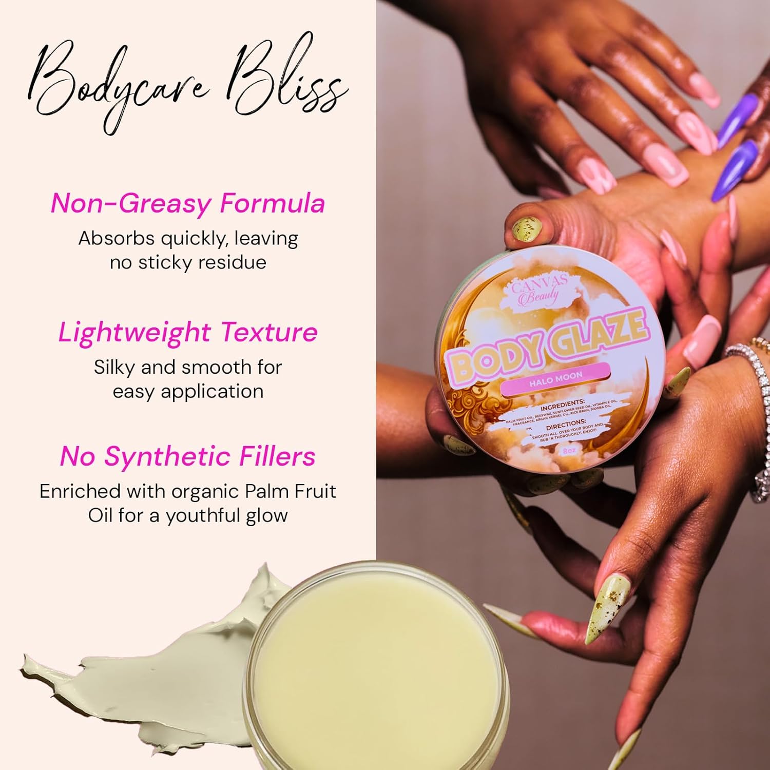 Canvas Beauty Body Glaze A Piece Of Cake Sample Pack, Set of 12 Unique Scents (0.5 oz Each) - Moisturizing Body Butter for Women With Beeswax, Jojoba Oil, and Rice Bran for Soft and Glowy Skin - Image 5