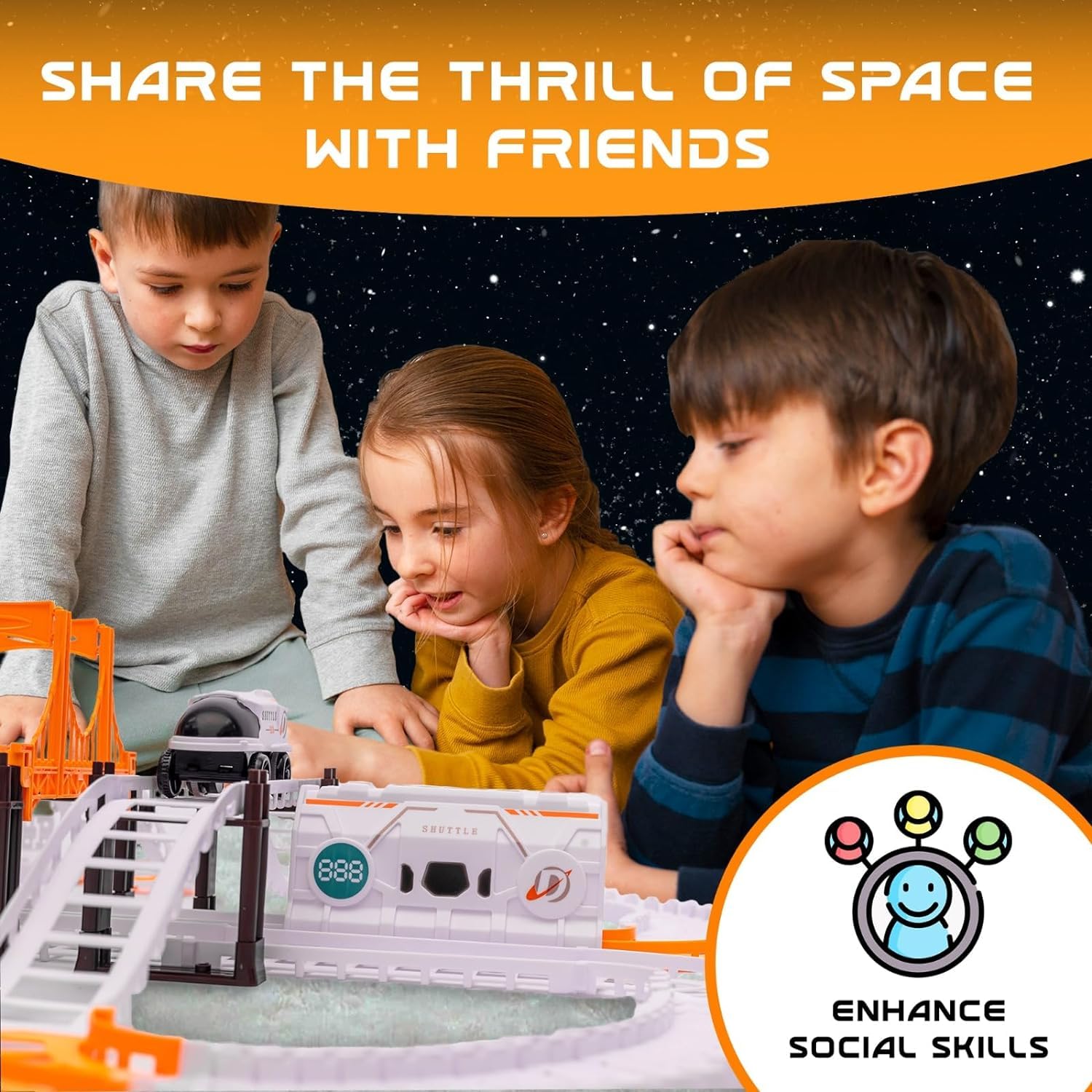PEZYOX Space Toys Race Track Set for Kids Adventure - Intricate Car Track, Special Gifts, Astronaut Train Track, and Outer Space Toys - Ideal Themed Gifts 2