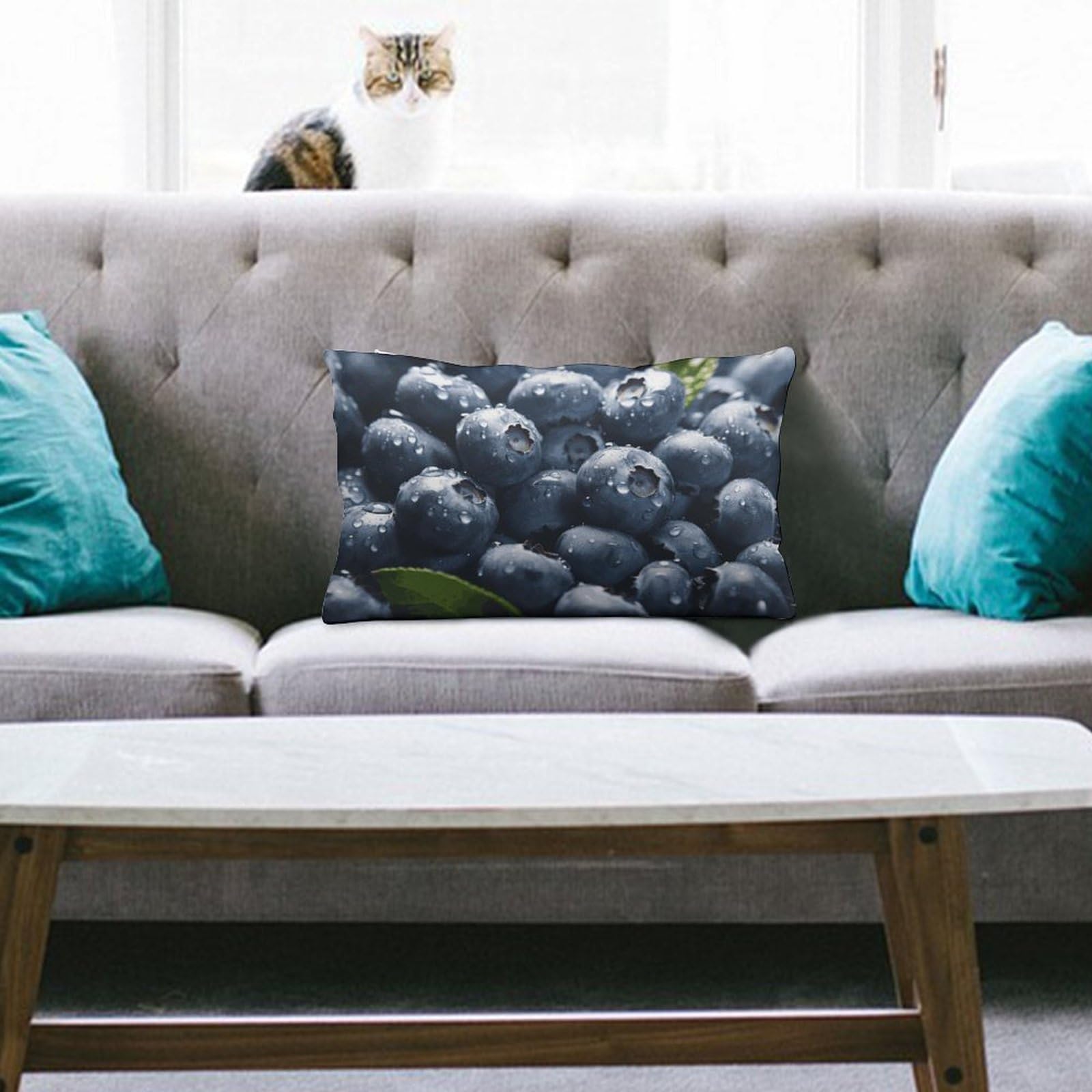 NTVOWPZO Decoration Throw Pillow Covers 8"x12" Pillowcases Covers Delicious Blueberry Soft Pillowcases Modern Farmhouse Home Decor Sofa Cushions Covers for Couch Bed Living Room