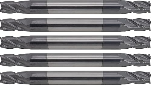 Miniatura 13 de CME - 10 fresas de carburo micrograno, punta cuadrada, doble extremo, revestimiento TiAlN, diámetro de fresado de 3/16 pulgadas, longitud de corte