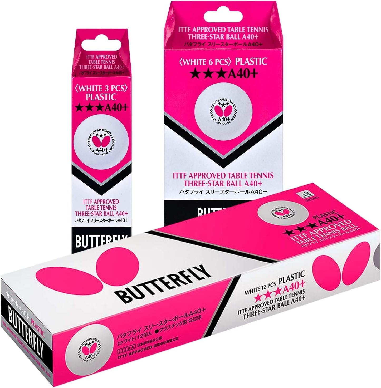 Amazon.co.jp: Butterfly(バタフライ) 卓球 ボール バタフライ スリー 