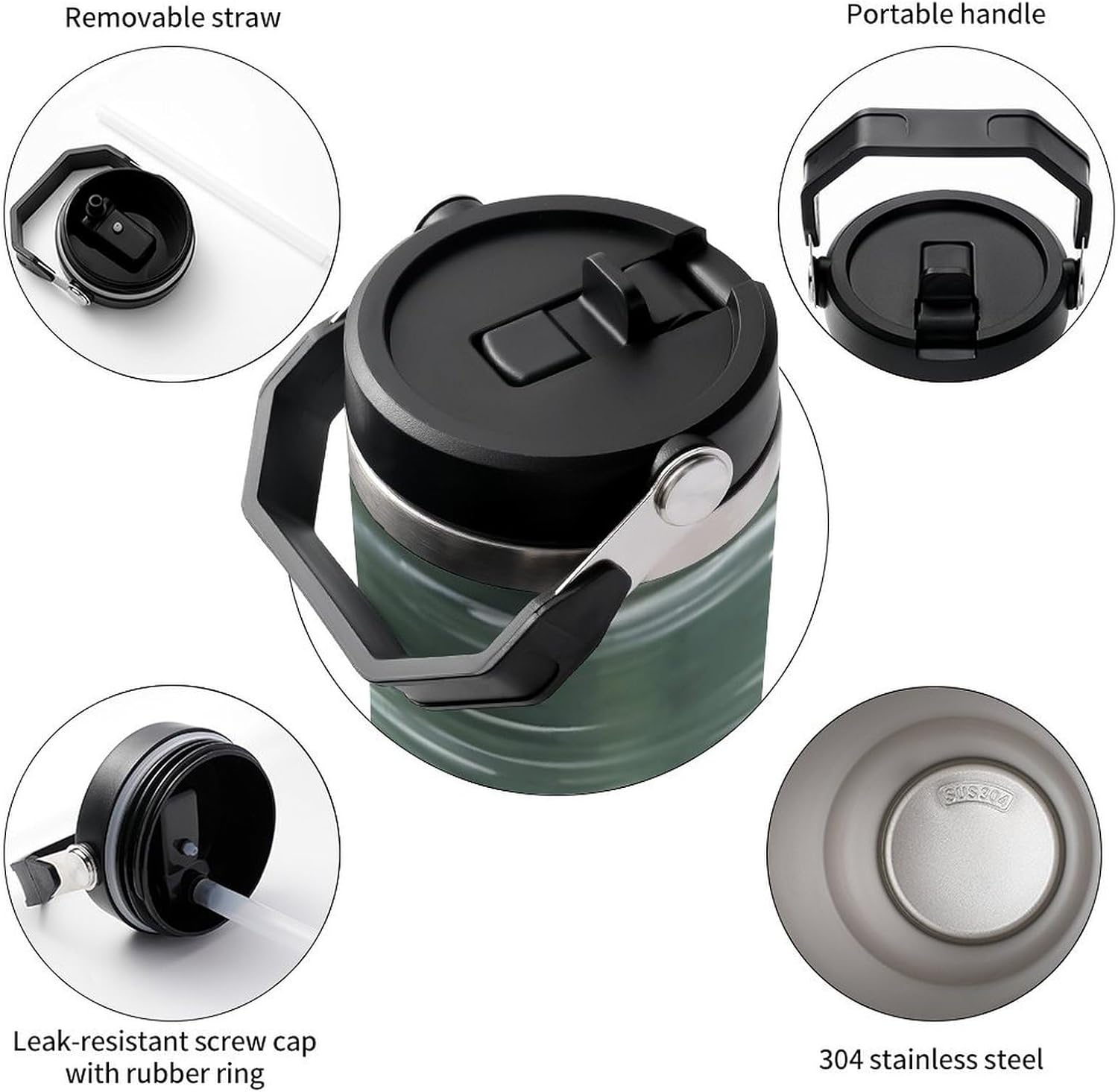 30oz Insulated Tumblers with Top Handle, Stainless Steel Loon Nature Birds Car Cup with Straw for Gift, Leak-Proof Double Wall Vacuum Travel Mug, Personalized Water Bottles Black