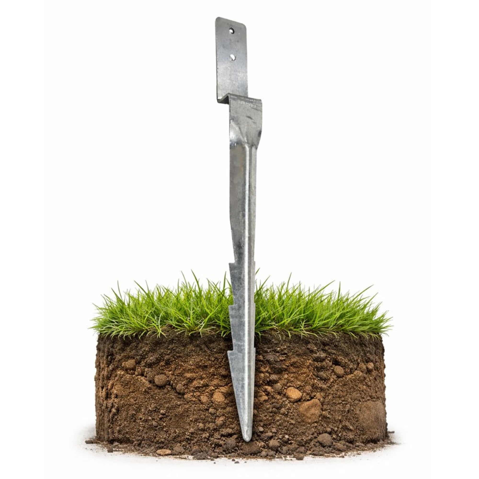 Piquets d'ancrage au Sol 430mm - 4 Pièces - Pour balançoires et aires de jeux - Acier Galvanisé à Chaud