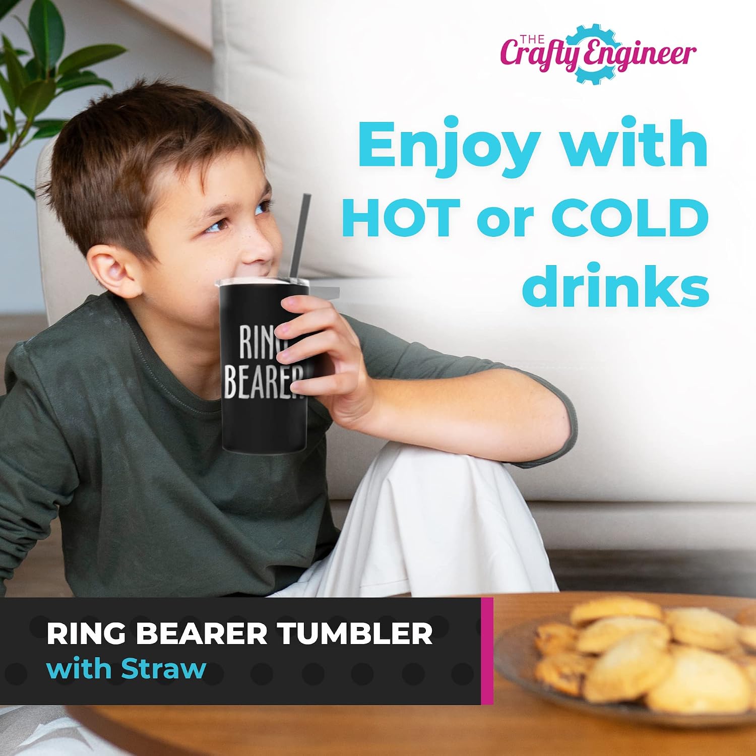 Ring Bearer Tumbler with Straw (Ring Bearer (Engraved))