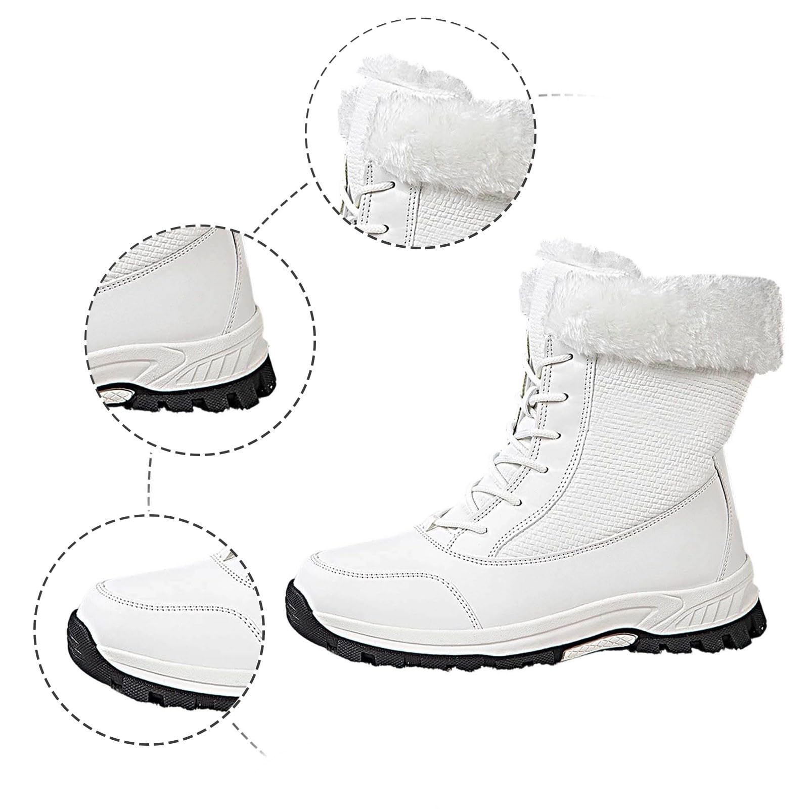 Stivaletti Pioggia Bambino 2026 Stivali Invernali da Esterno con Pile Ispessito, Scarpe Calde, Scarponi Sci Donna Scarponcini Uomo