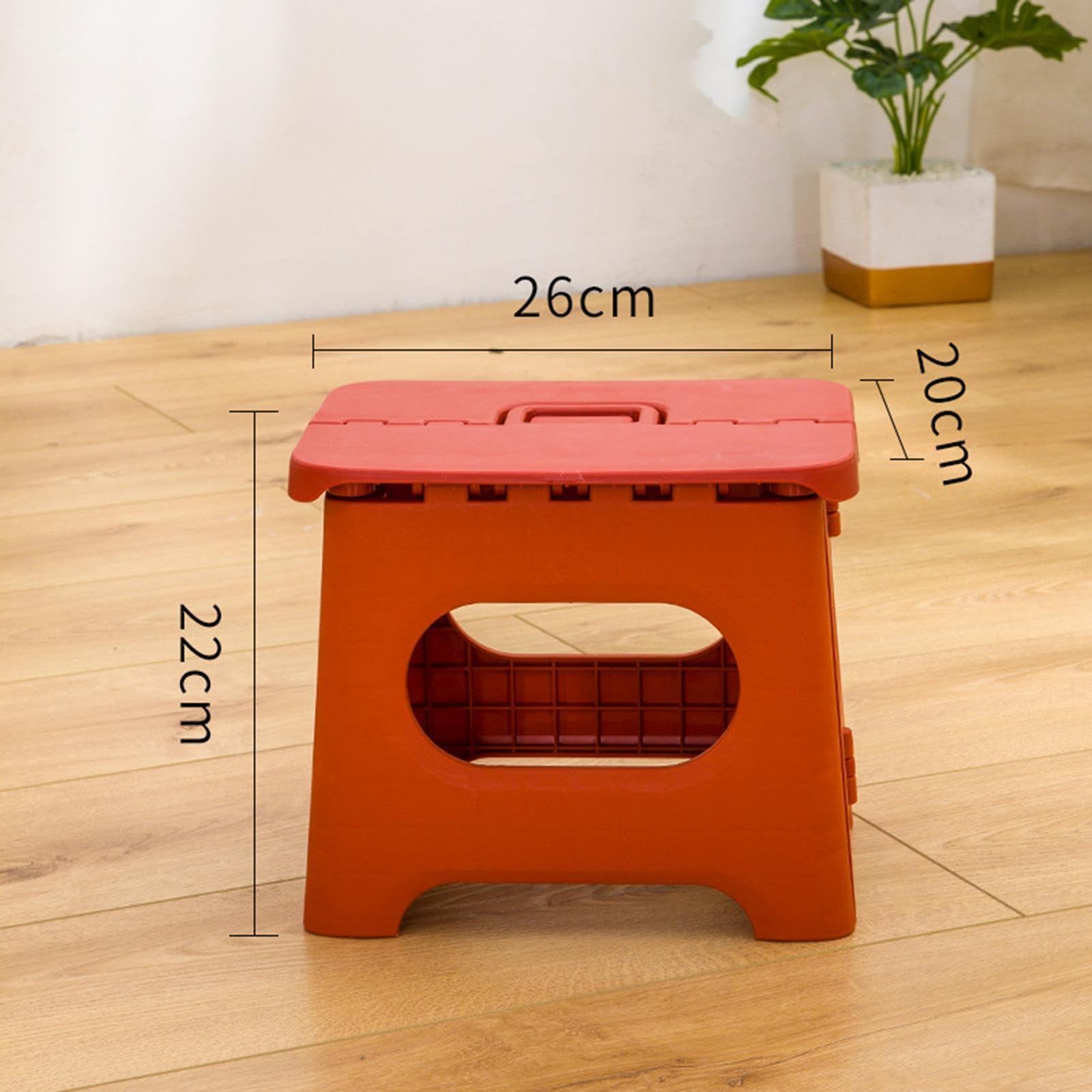 Marchepied Pliant Portable 26x22x20 Cm - Poignée Intégrée, Antidérapant, Pour Cuisine, Salle De Bain, Extérieur (rose)
