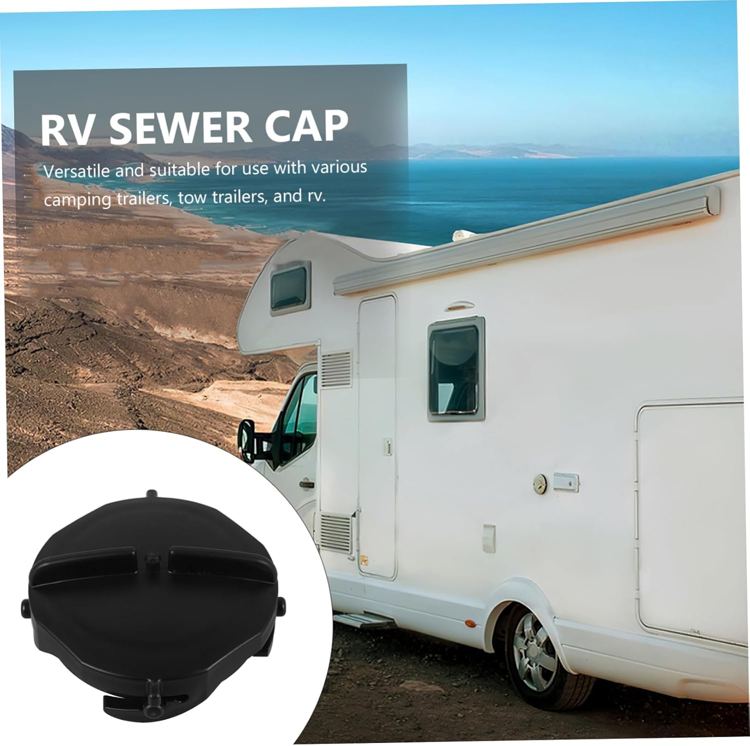 Homoyoyo RV Waste Sewer Hose Cap - Durable ABS Adapter for Camper Sewer Systems - Sturdy and Reliable Fitting for RV Waste Management Essential RV Accessory