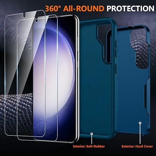 Miniatura 6 de SPIDERCASE - Funda para Samsung Galaxy S23, protección contra caídas de grado militar de 10 pies, paquete de 2 (protector de pantalla de vidrio