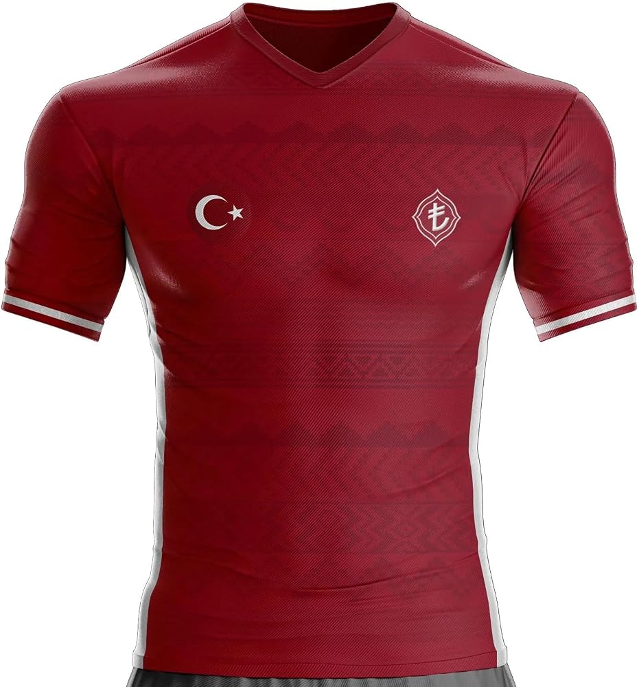 Amazon.com: Turkey Türkiye Football Jersey TK-74 Turkish Flag, Red