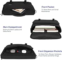 Vista 2 de MATEIN Bolsa tipo mensajero para hombres, mochila escolar para adolescentes, ligera de 17.3 pulgadas, maletín para laptop grande, bolsa cruzada