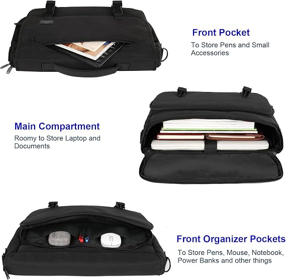 MATEIN Messenger Bag for Men, Briefcases Lightweight Men's Laptop Bag 15.6 inch Water Resistant Crossbody College Satchel Bags Computer Work Office Bag with Shoulder Strap, Black