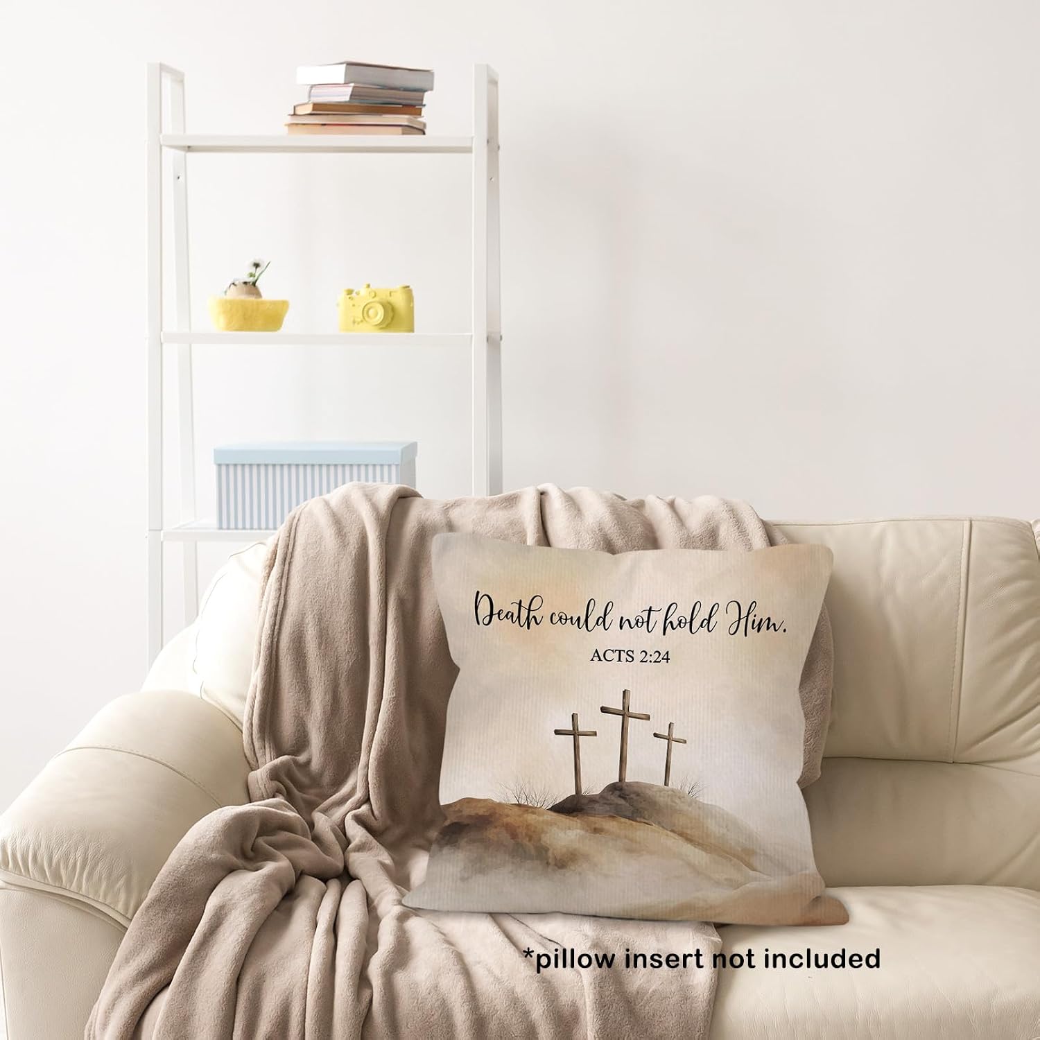 Christian Easter Cross Throw Pillow Covers Gifts 18x18, Religious Bible Verse Decor Pillow Cases for Bedroom Living Room, Death Counld Not Hold Him Decorative Pillowcases for Couch Bed Sofa image 5