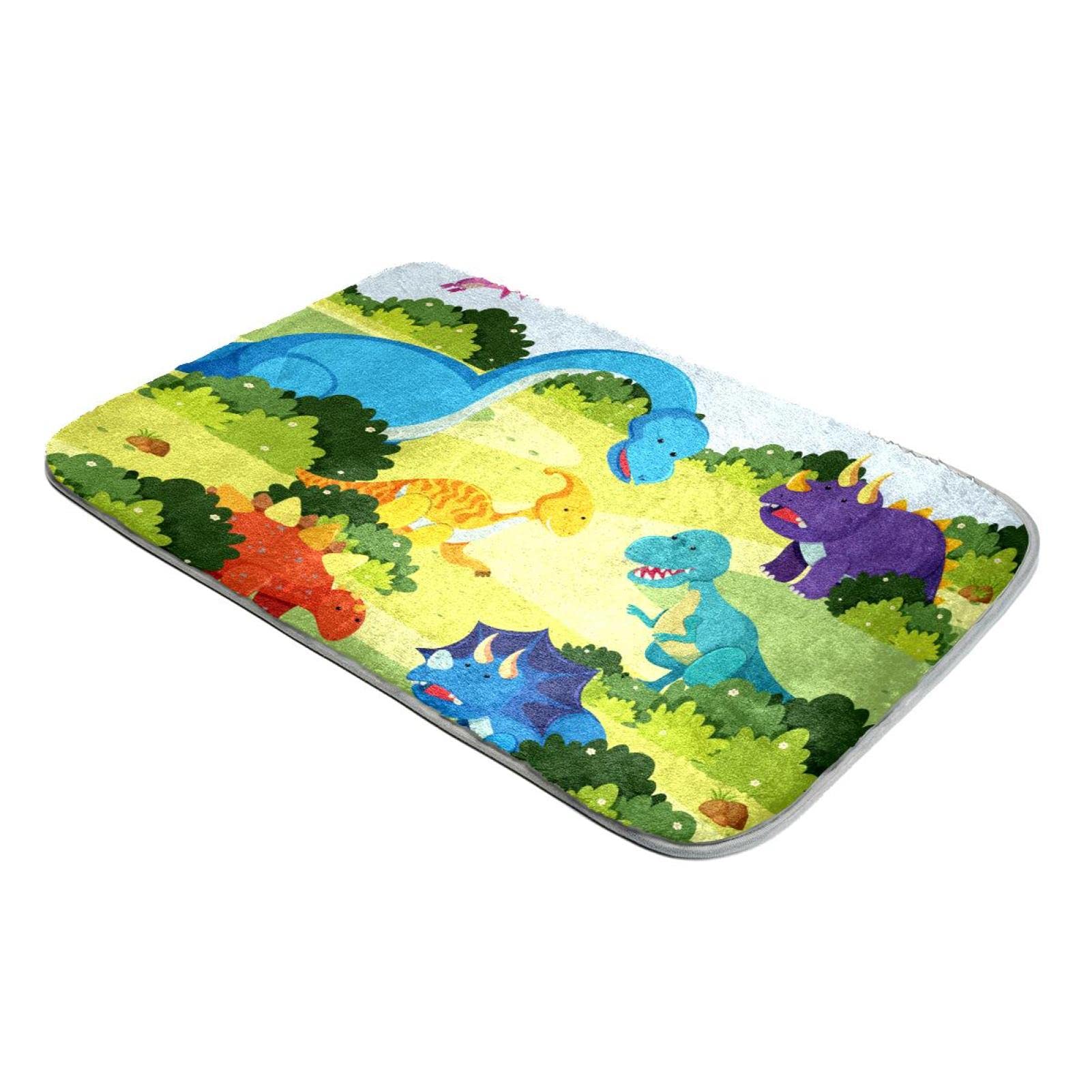 Tapis dinosaures fausse fourrure ultra douce motif nature à poils longs