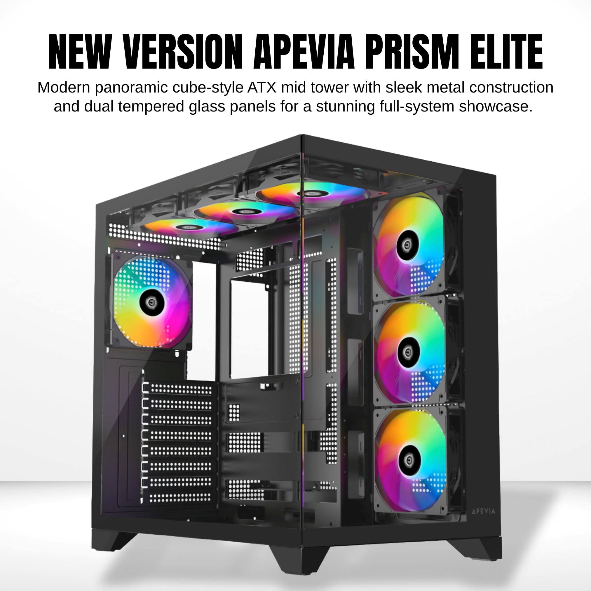 Amazon.com: Apevia Prism-Elite-BK Dual Chamber Mid Tower ATX Case