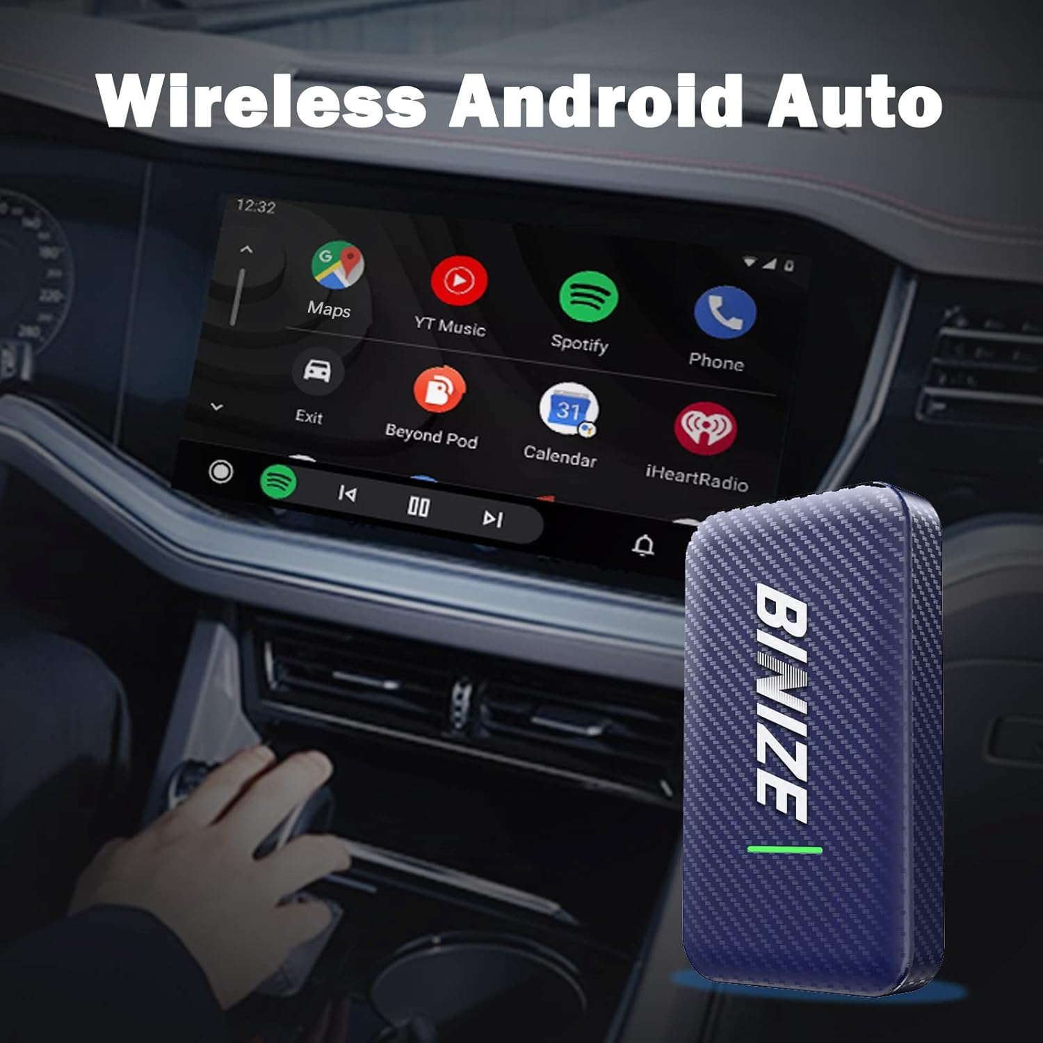 binize android auto wireless adapter convert wired to wireless android auto a2a auto connect usbtype c 2 cables online update