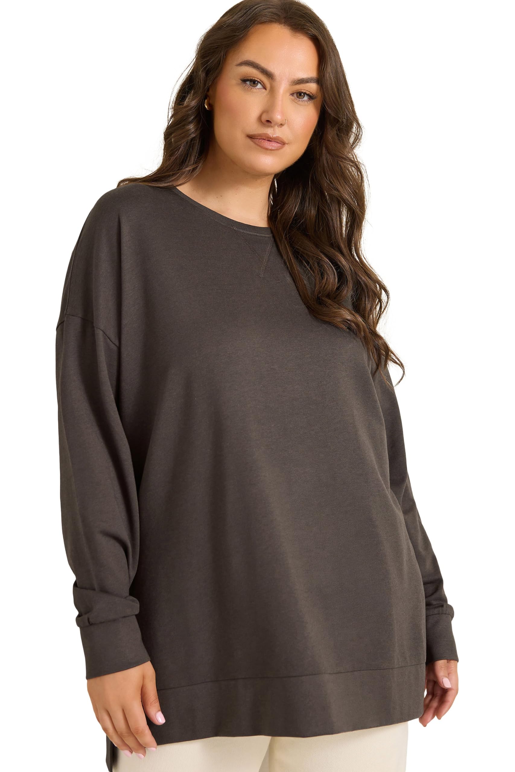 Evans Women's Brown Curve Chocolate Luxe Sweatshirt - Plus Size Curve