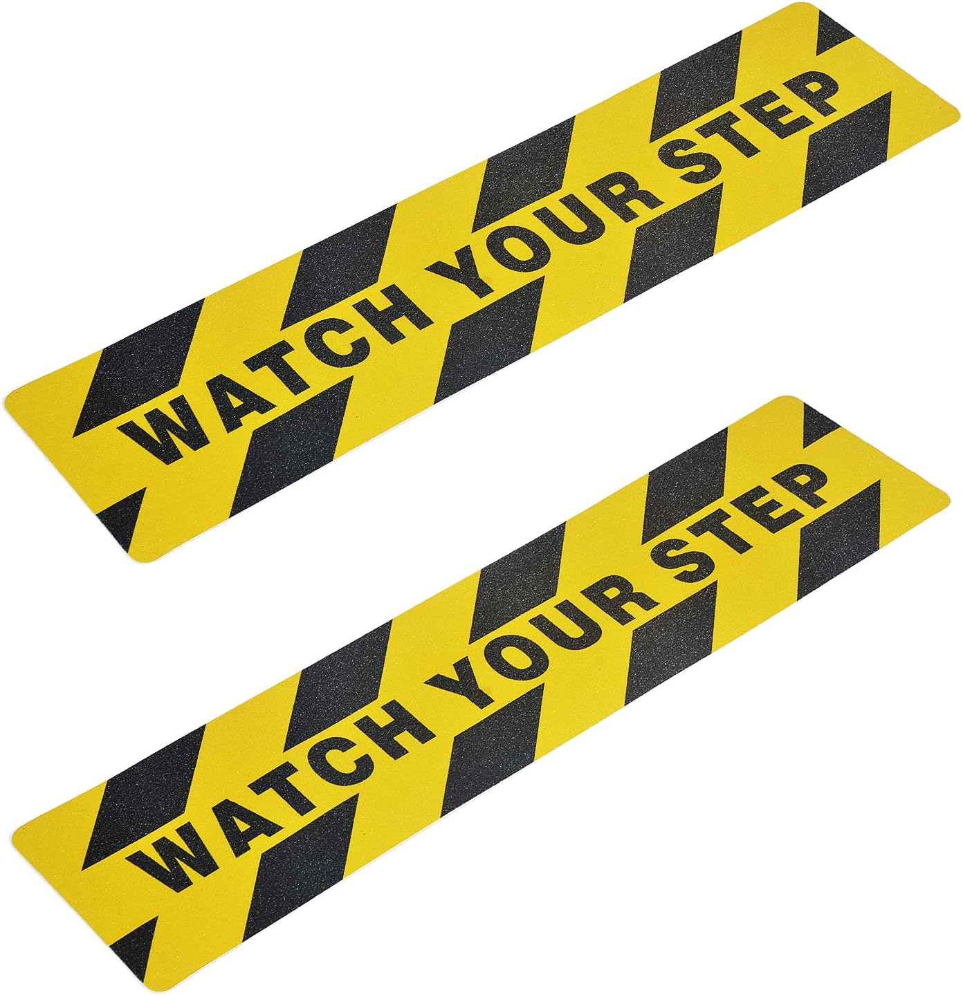 6" x 24" Watch Your Step Floor Tape Anti Slip Warning Sign Sticker Adhesive Non- Slip Abrasive Decal for Workplace Home Safety Wet Floor Caution - 2 Pack
