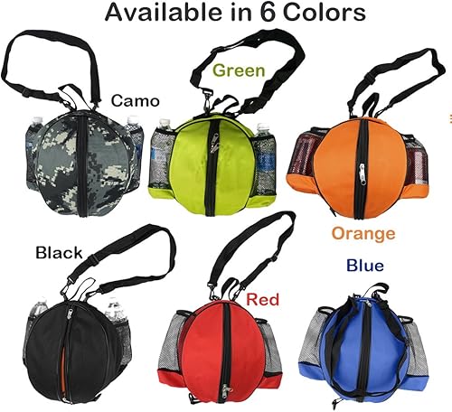 Miniatura 7 de Tamaño 7 (29.5") Bolsa de baloncesto para pelota de fútbol, fútbol, voleibol, softbol, bolsa de deportes con soporte para bolsa de bola+correa