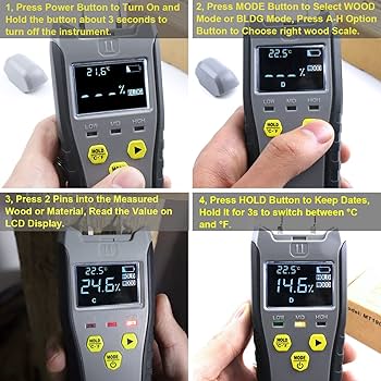 Amazon | eOUTIL 木材水分計 - ピンタイプデジタル湿気検出器