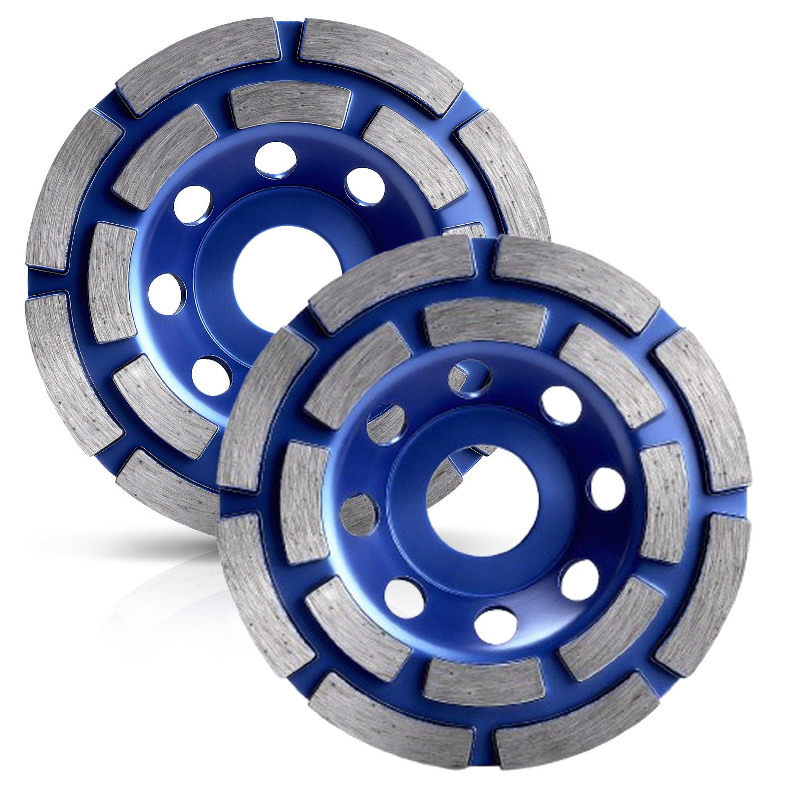 2tlg Diamant Schleiftopf 180mm, Diamant Schleifscheibe für Winkelschleifer & Betonschleifer, Doppelreihig Turbo Schleifteller Topfschleifer zum Beton Stein Naturstein Fliesenkleber Granit Mauerwerk