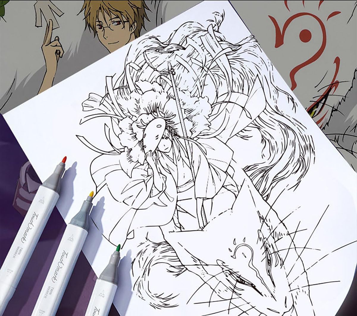 Amazon.co.jp: 夏目友人帳 塗り絵 手描き本 ニャンコ先生 夏目貴志