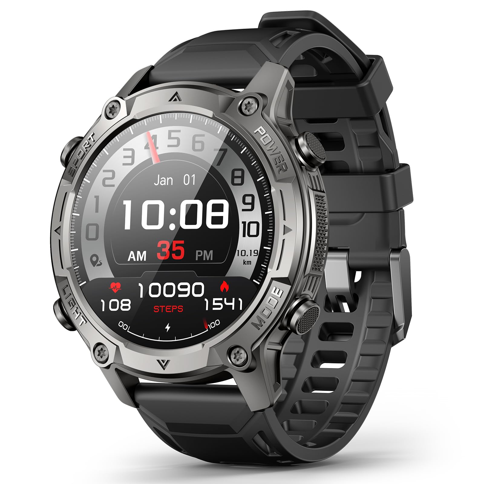Photo 1 of 2026 AI Smart Watch with Standalone GPS & Offline Maps, 5ATM Waterproof, 1.43" AMOLED, 21-Day Battery, 178 Sports Modes, Compass, Heart Rate/SpO2/Stress/Sleep Monitor, for Android iOS Men Women Black