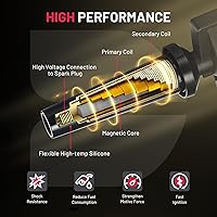 Vista 4 de BDFHYK Paquete de bobina de encendido y bujías de iridio compatibles con Audi Volkswagen 2.0L L4 4.2L V8 para UF575 PFR7S8EG, juegos de 4