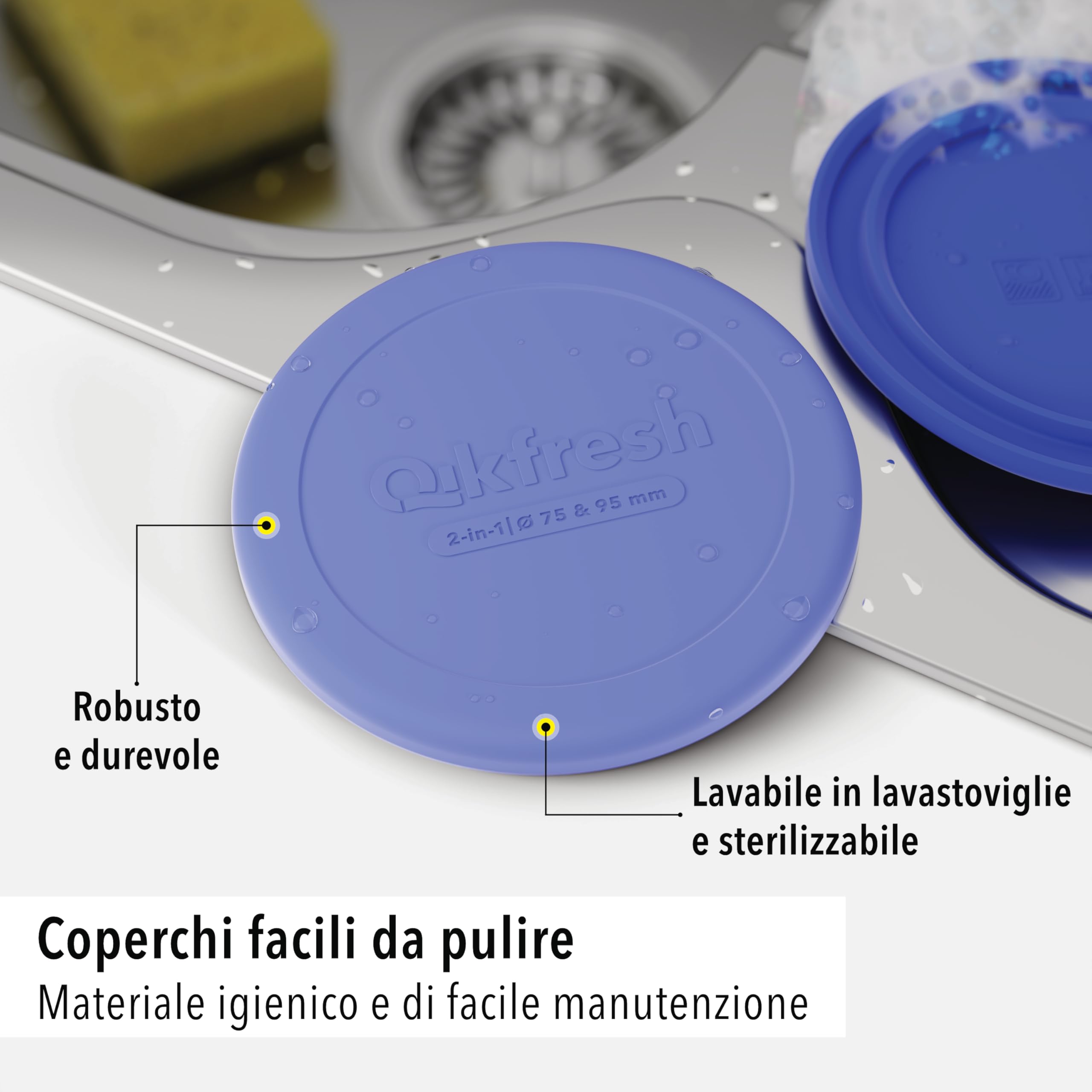 Coperchi In Silicone Estensibile, 6 Pezzi Riutilizzabile, Stretch per Barattoli Ciotoledurevoli/ecologici/riutilizzabili/, per Microonde/Forno/Lavastoviglie