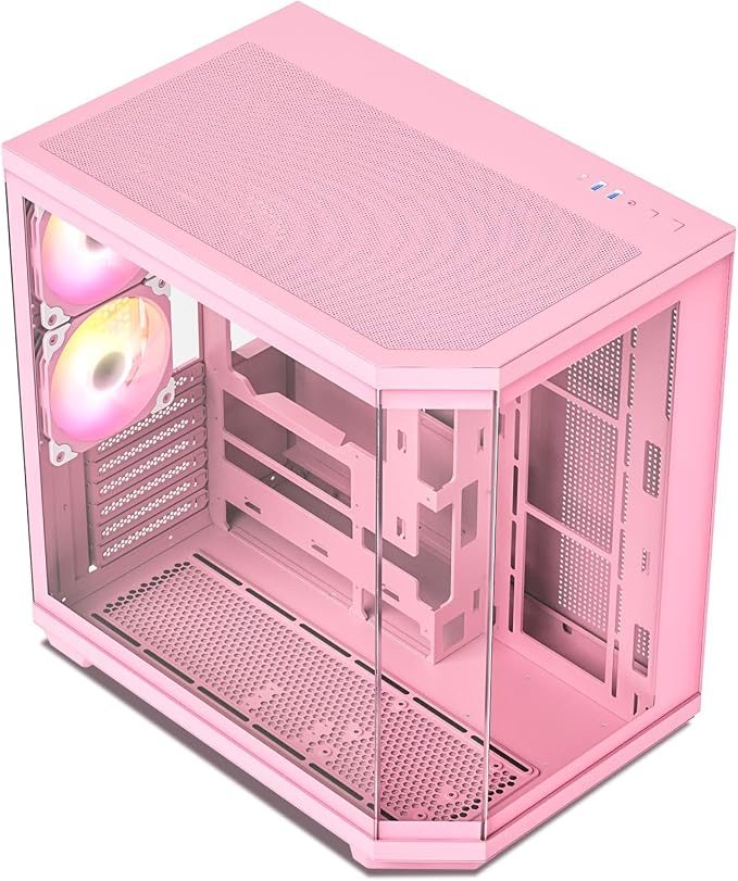 Gabinete para PC Gaming Vetroo CT3 Rosa con Vidrio Templado miniatura 6