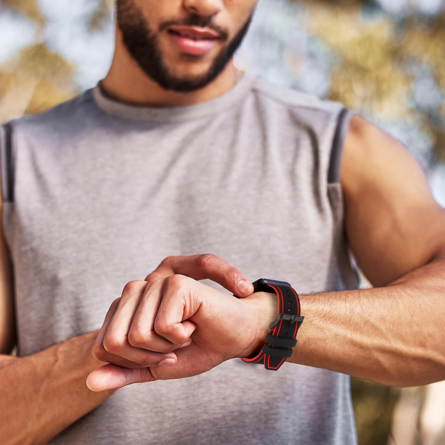 HARFINGTON Silicone Watch Bands Soft Quick Release Rubber Watch Bands with Silver Tone Buckle for Men Women - Image 6